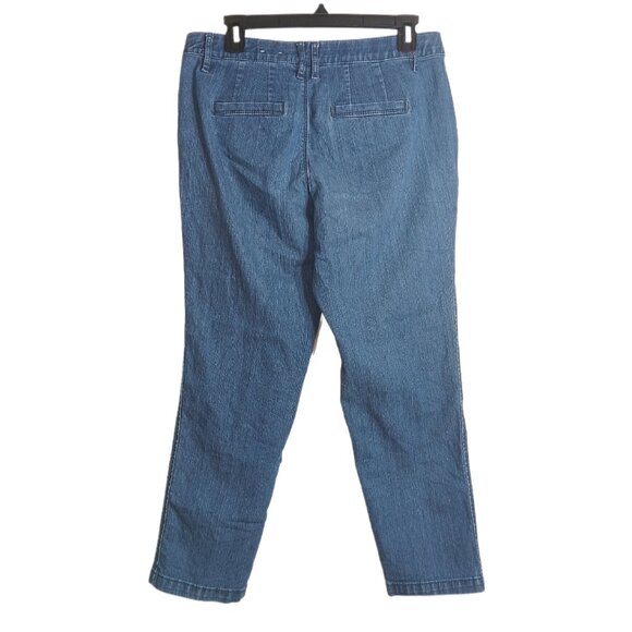 Westbound Straight Crop Jeans Womens 8 Medium Wash Mid Rise Stretch Denim - Picture 3 of 4